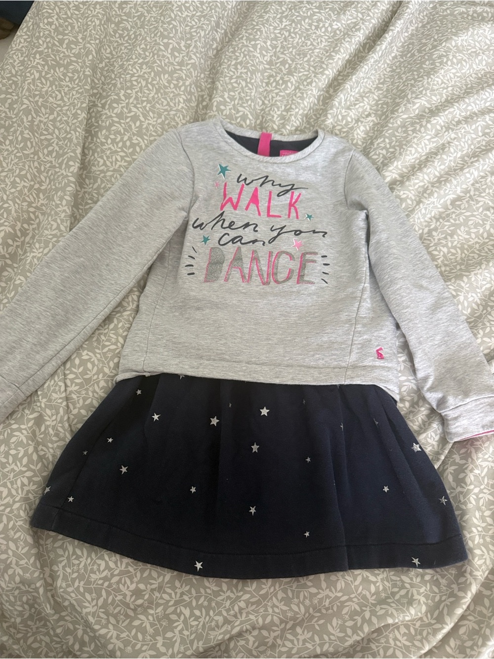 Joules Grey and navy Sweatshirt Dress
